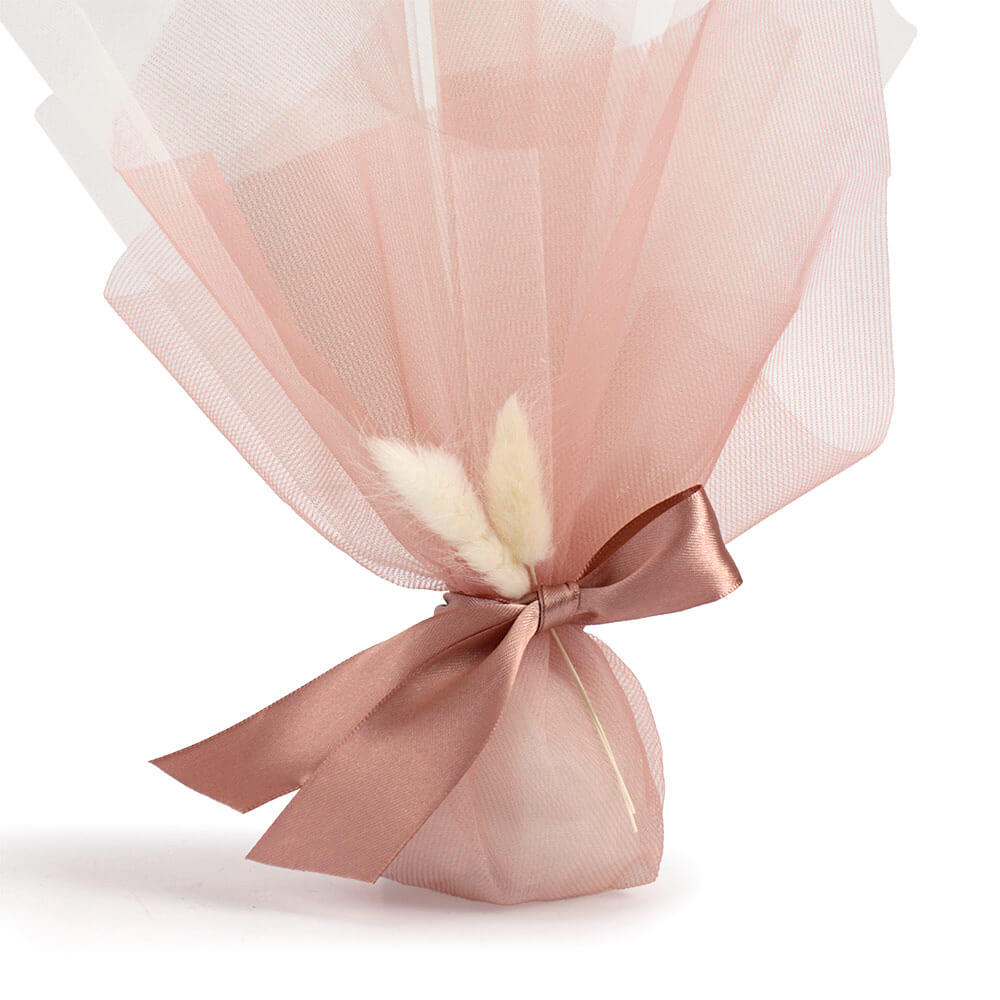 Μπουμπουνιέρα dusty rose & σατέν κορδέλα